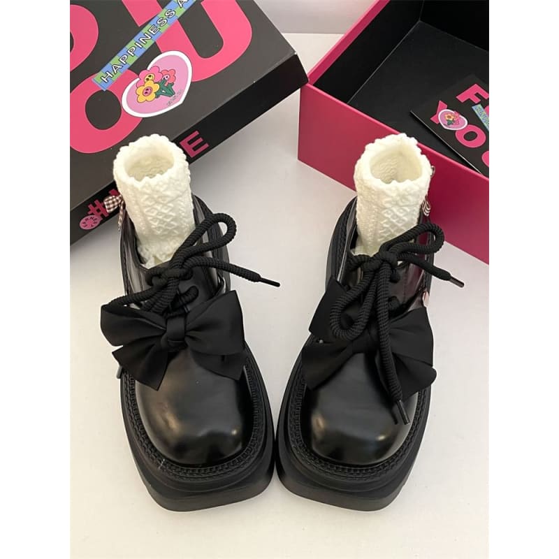 Platform Bow Lace Ups