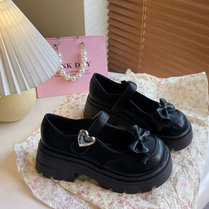 Platform Bow Mary Jane Shoes