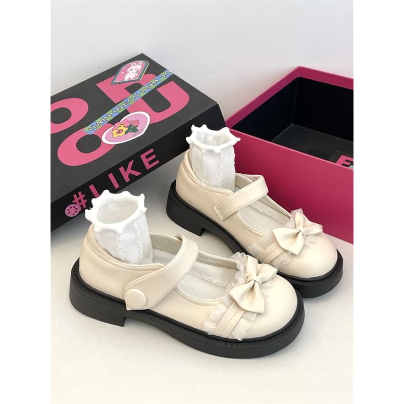 Platform Bow Ruffle Mary Jane Shoes