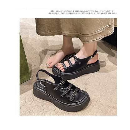 Platform Buckle Strap Sandals