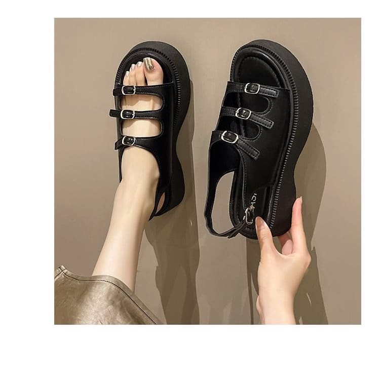 Platform Buckle Strap Sandals