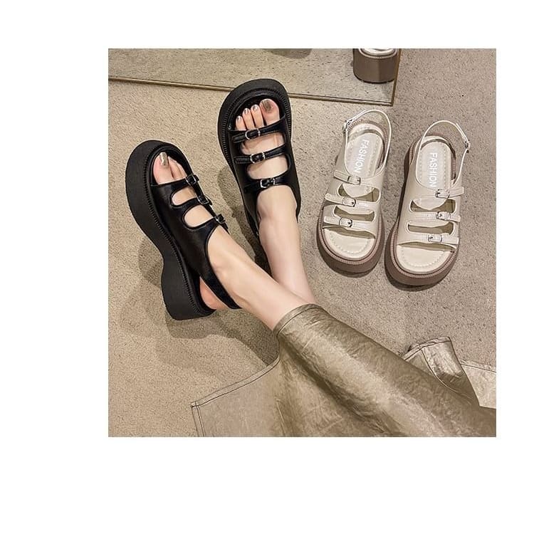 Platform Buckle Strap Sandals