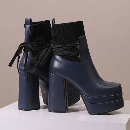 Platform Chunky Heel Short Boots