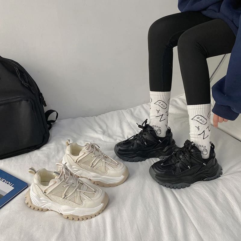 Platform Chunky Lace Up Sneakers