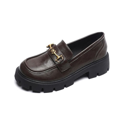 Platform Horsebit Loafers - Brown / 35