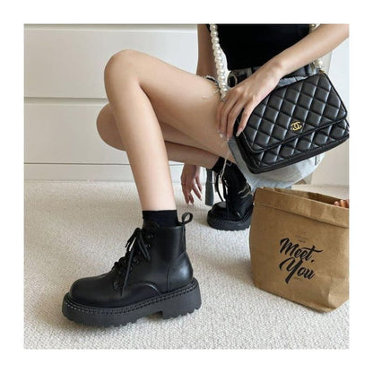 Platform Lace Up Short Boots