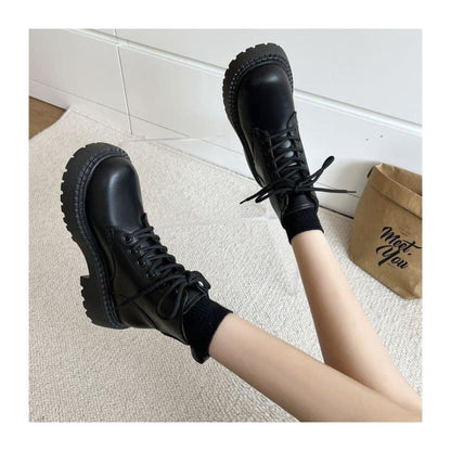 Platform Lace Up Short Boots