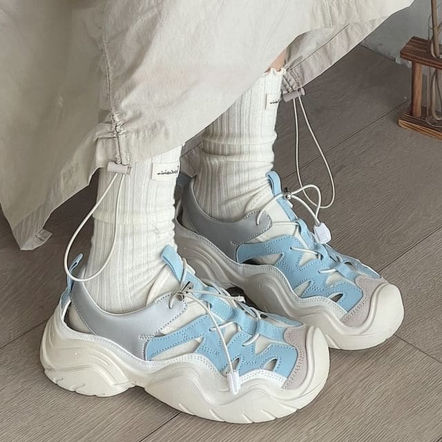 Platform Panel Cutout Sneakers