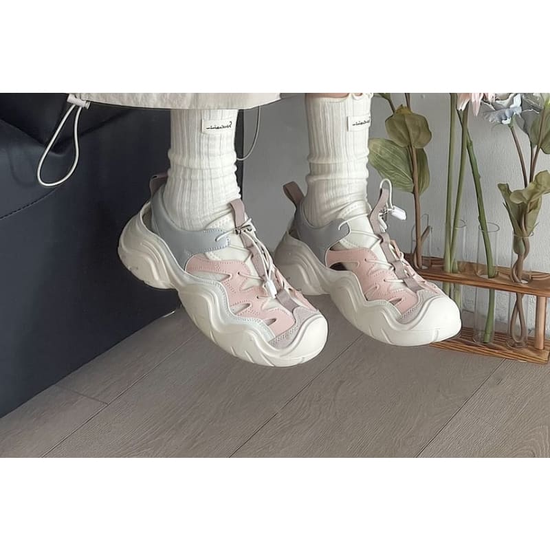 Platform Panel Cutout Sneakers