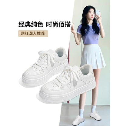 Platform Panel Faux Leather Sneakers