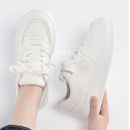 Platform Panel Faux Leather Sneakers