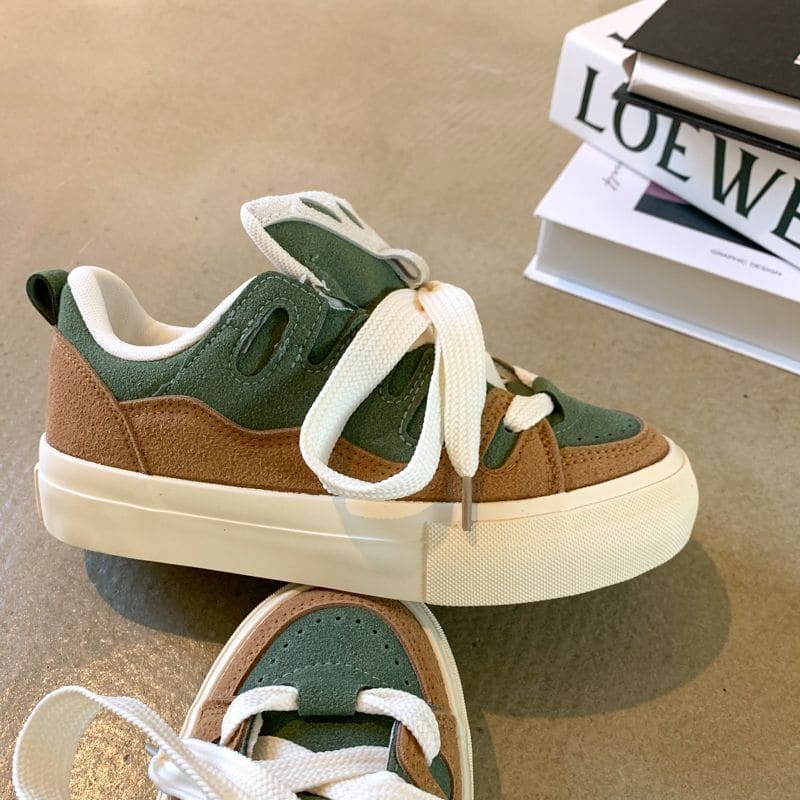 Platform Panel Faux Suede Sneakers