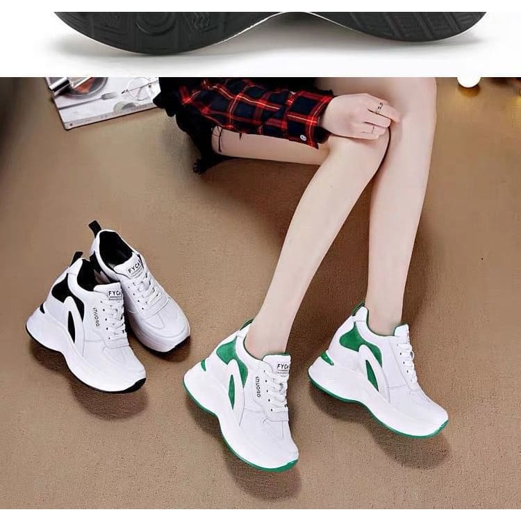 Platform Panel Hidden Wedge Sneakers