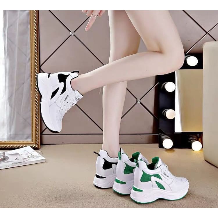 Platform Panel Hidden Wedge Sneakers