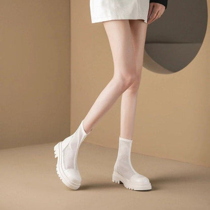 Platform Panel Mesh Short Boots