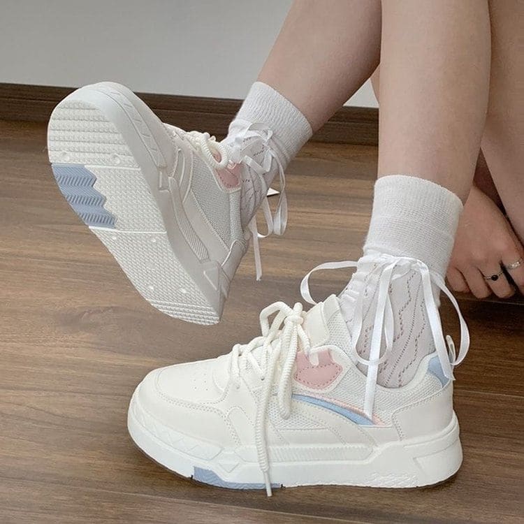 Platform Panel Mesh Sneakers