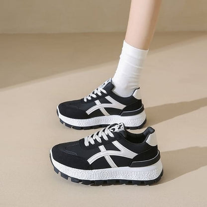 Platform Panel Sneakers - Black / 36