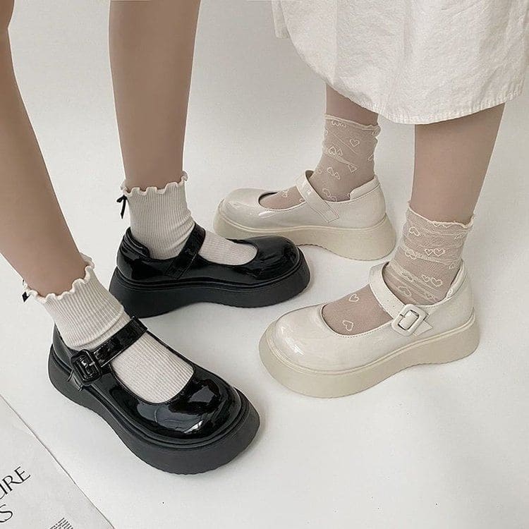 Platform Plain Mary Jane Shoes