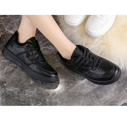 Platform Plain Panel Fleece-Lined Sneakers