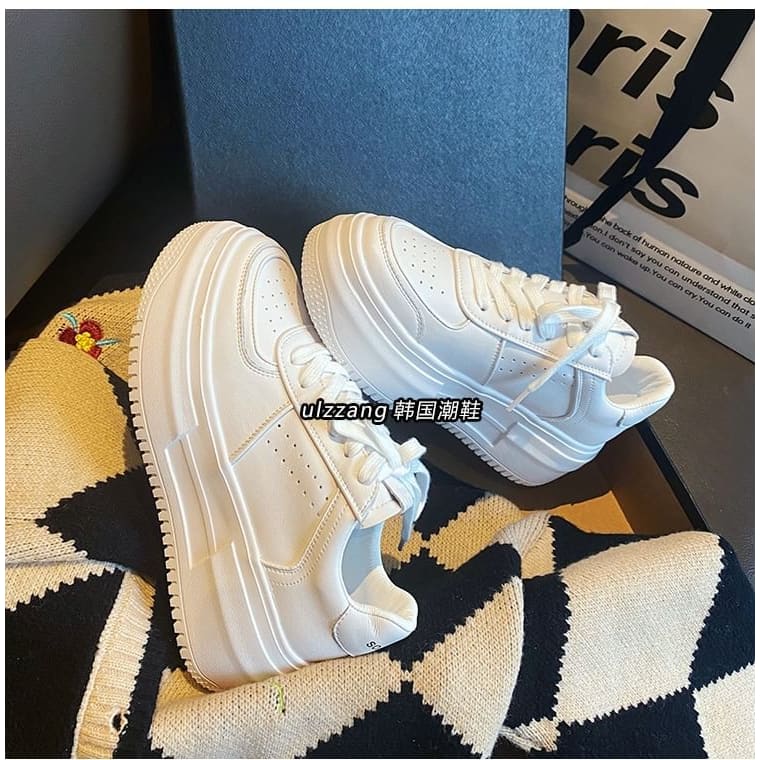 Platform Plain Panel Sneakers