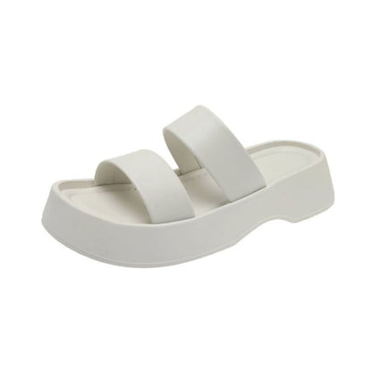 Platform Plain Slide Sandals