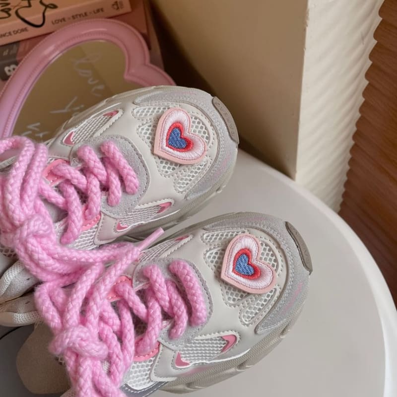 Platform Sneakers With Heart