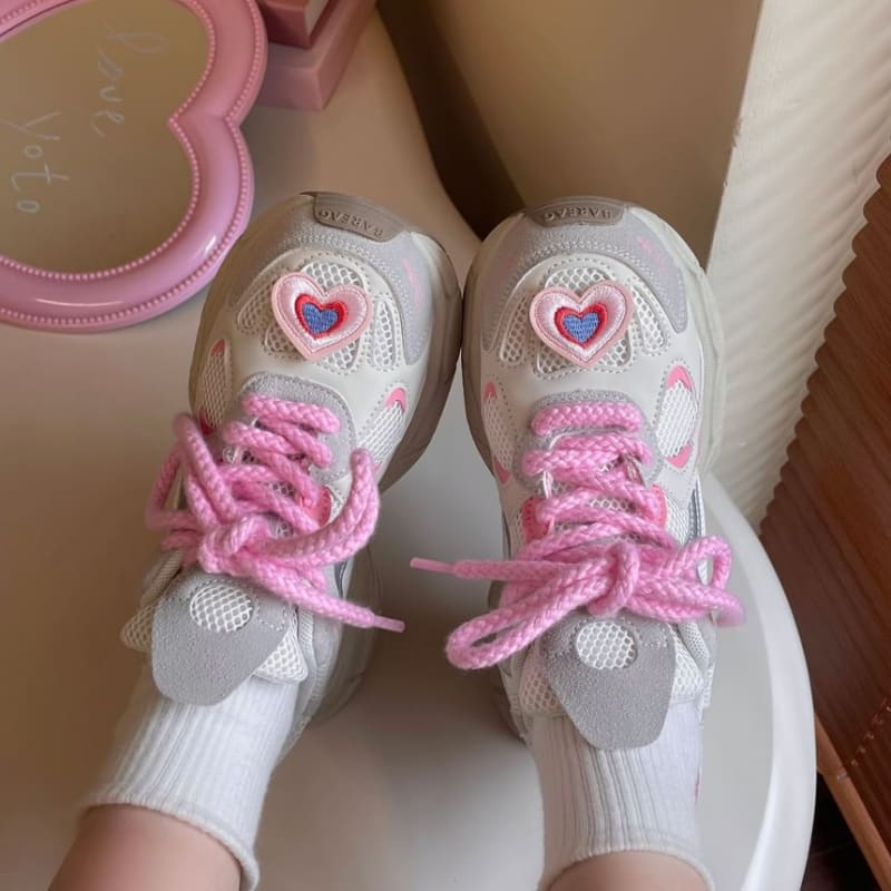 Platform Sneakers With Heart