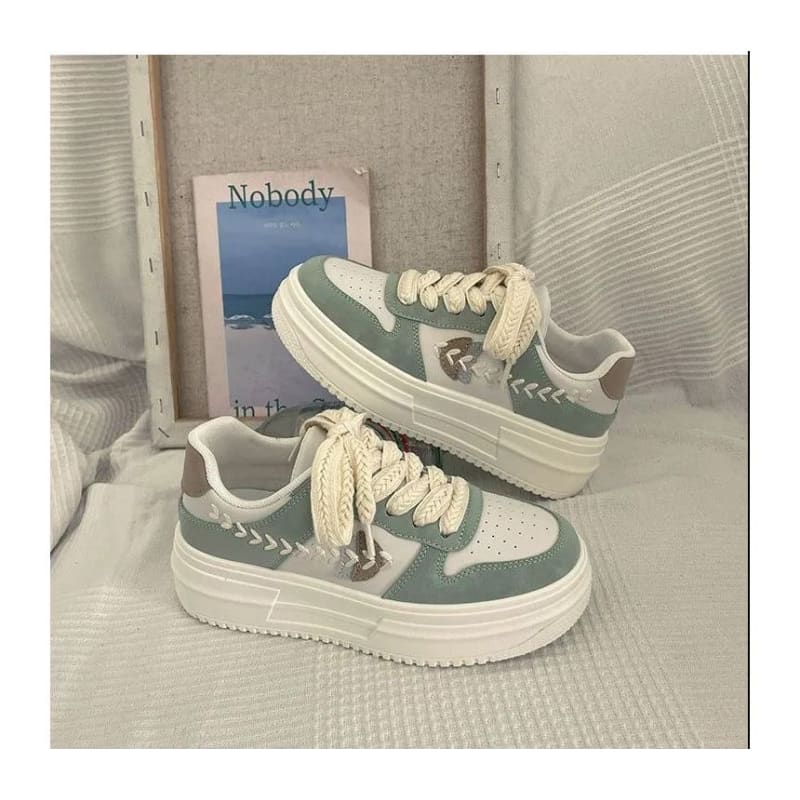 Platform Stitch Panel Sneakers