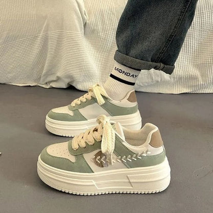 Platform Stitch Panel Sneakers