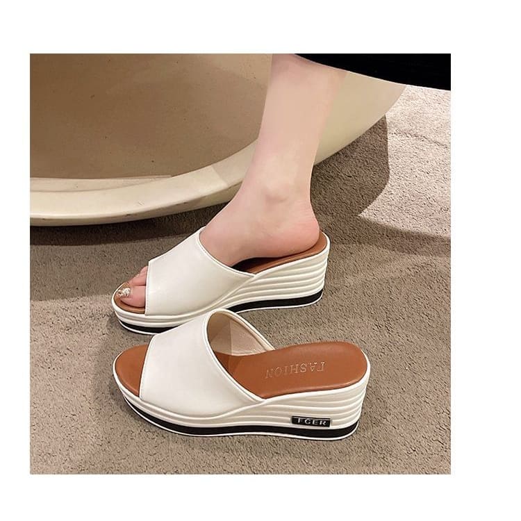 Platform Wedge Slide Sandals