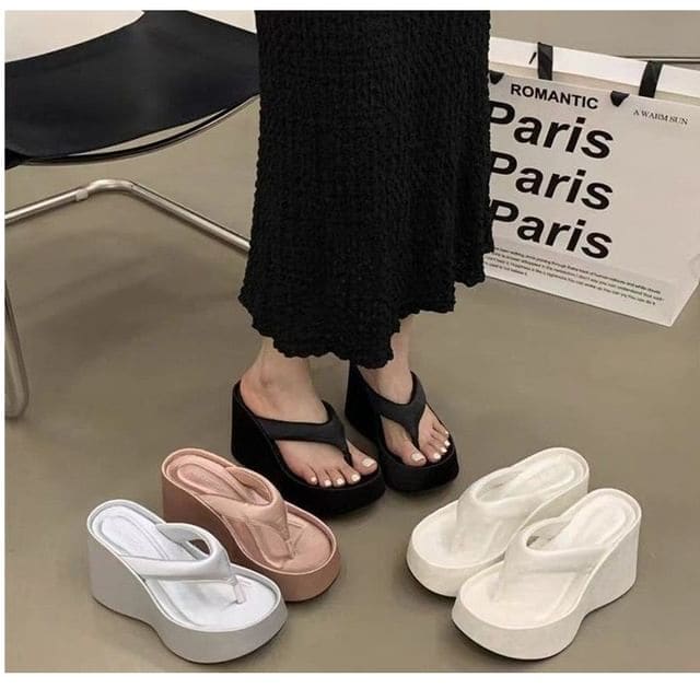 Platform Wedge Thong Sandals