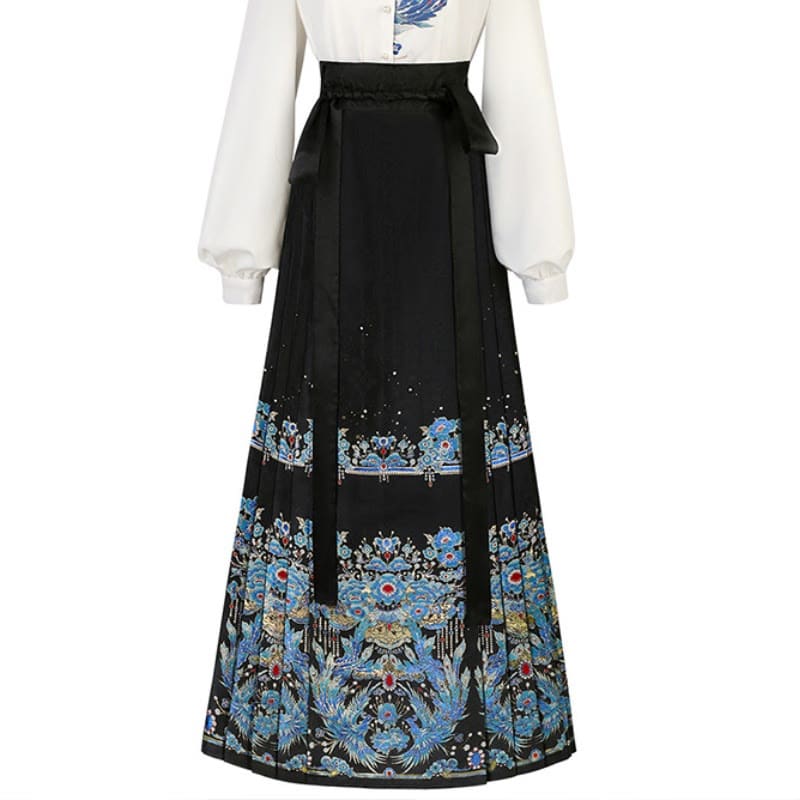 Plumage Embroidery Shirt Flower Tapestry Skirt - Skirt / S