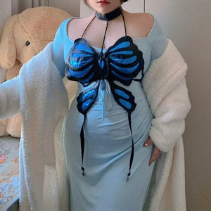 Plus Size Butterfly Maxi Dress