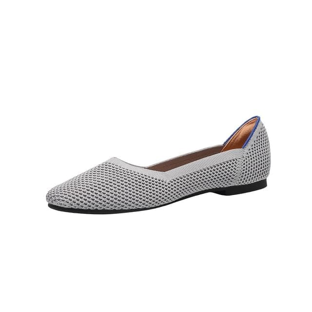 Pointed Plain Flats - Gray / 34