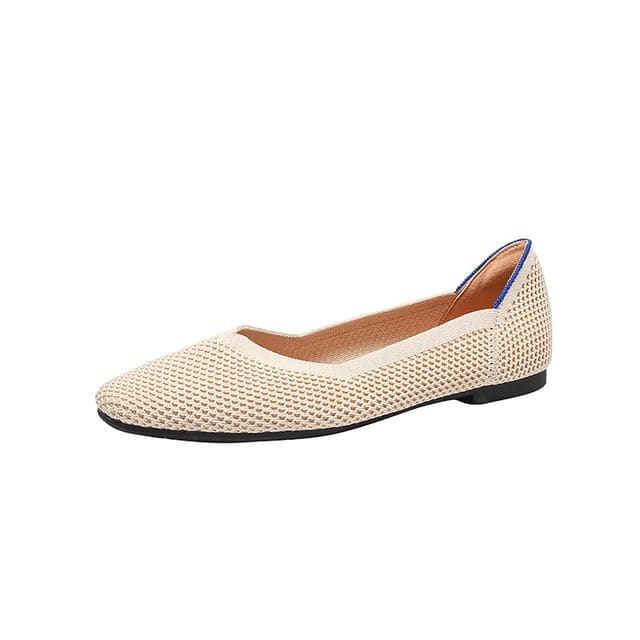 Pointed Plain Flats - Light Almond / 34