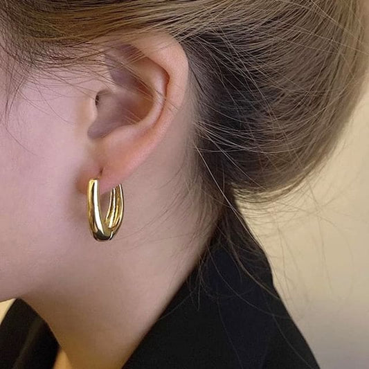 Polished Alloy Hoop Earring