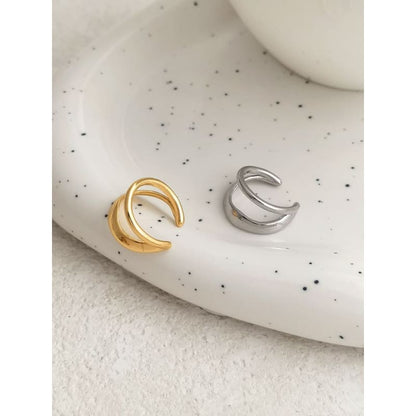 Polished Layered Alloy Ear Cuff