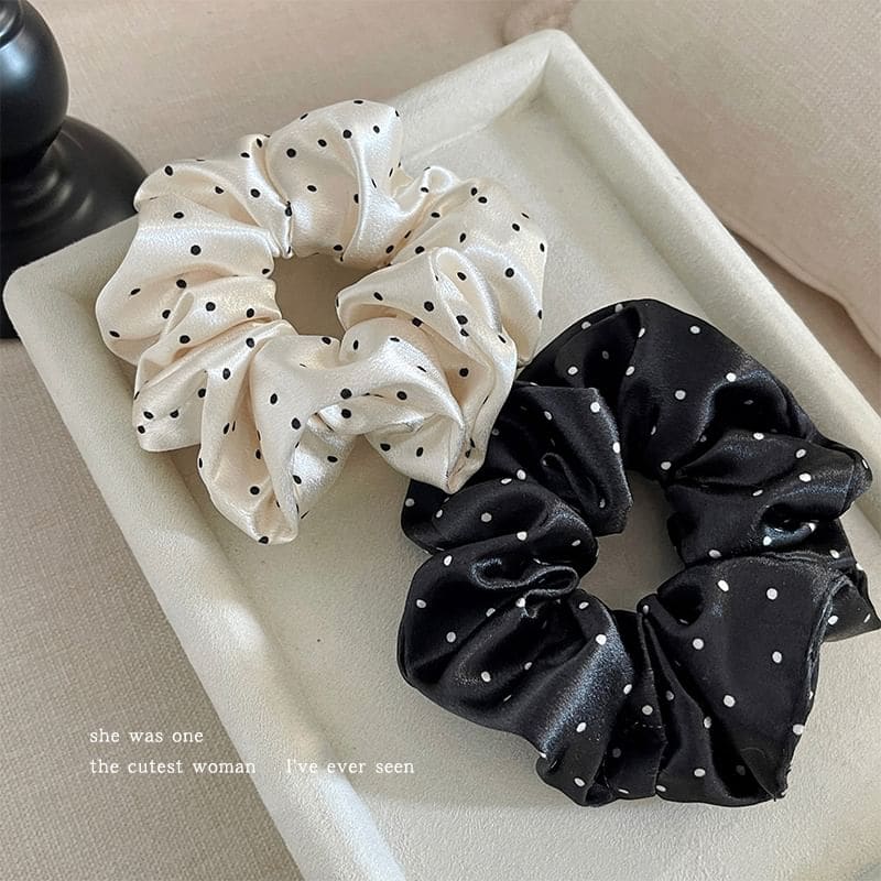 Polka Dot Fabric Scrunchie