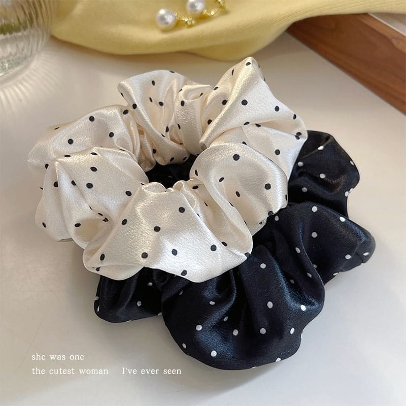 Polka Dot Fabric Scrunchie