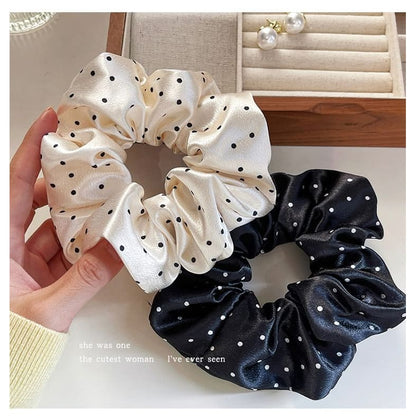 Polka Dot Fabric Scrunchie