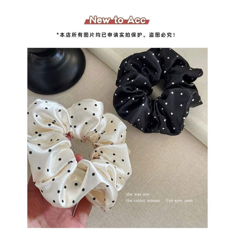 Polka Dot Fabric Scrunchie