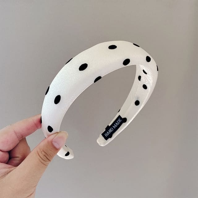 Polka Dot Headband - White / One Size - Hair Fashion