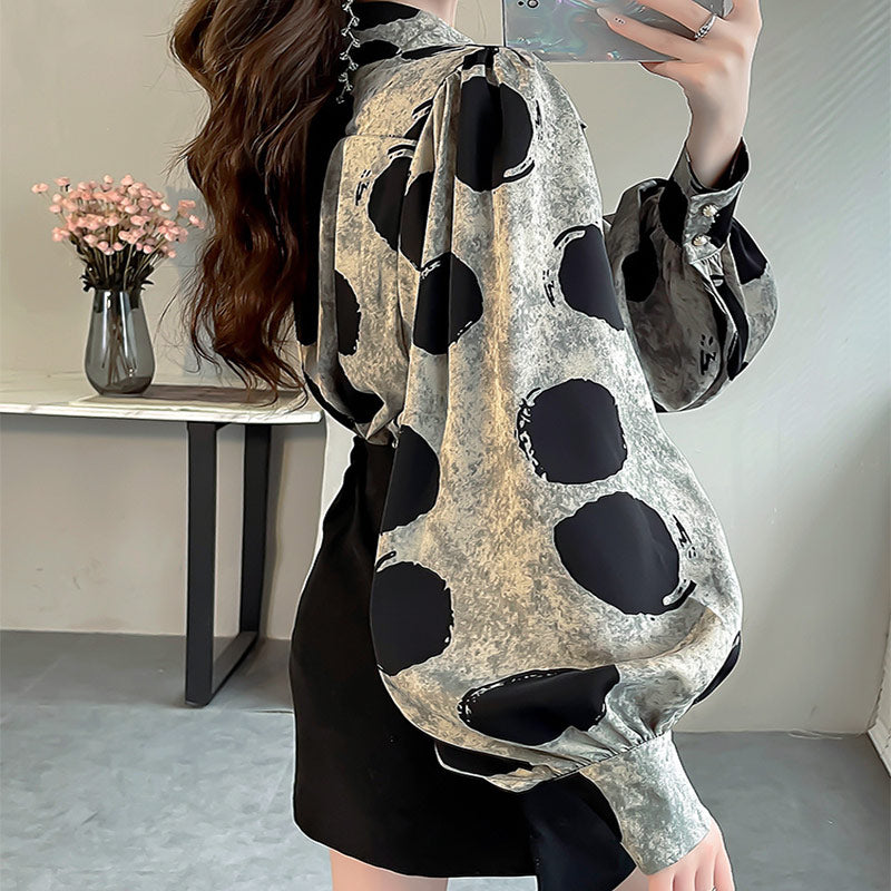 Polka Dots Long Sleeve Fashion Shirt