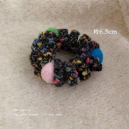 Pom Pom Yarn Coil Hair Tie