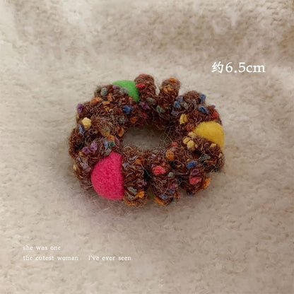 Pom Pom Yarn Coil Hair Tie