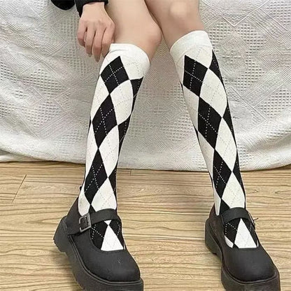 Preppy Argyle High Socks - Socks