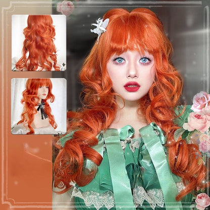 Princess Aria Orange Curly Wig ON1514 - Orange