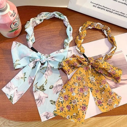 Print Bow Fabric Headband (Various Designs)