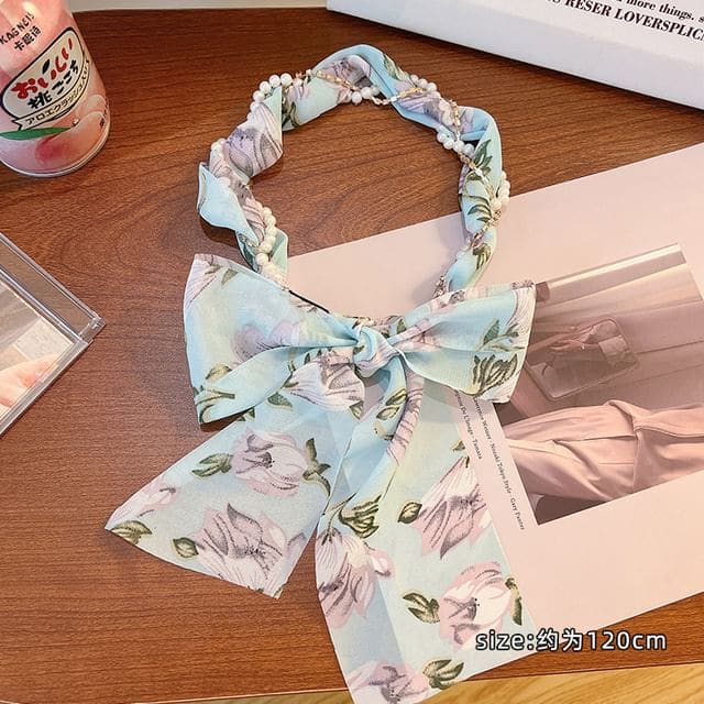 Print Bow Fabric Headband (Various Designs) - Lily - Light