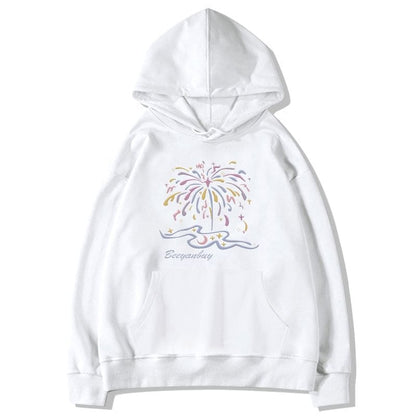 Print Drawstring Hoodie